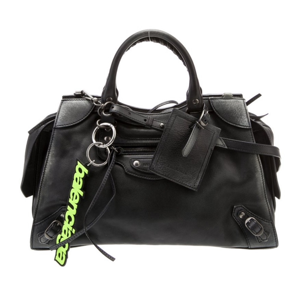 Balenciaga Leather Classic City Bag Distressed Blue